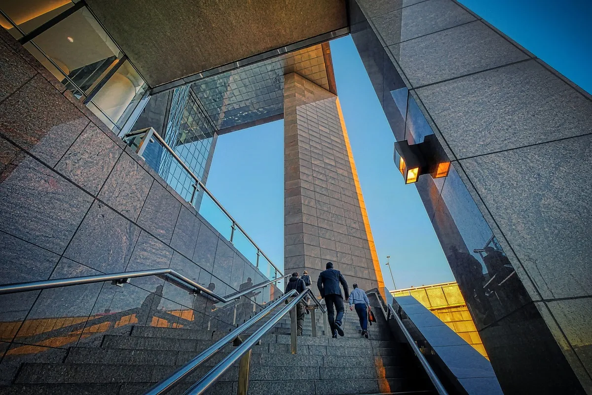 階梯，建築，商人，爬升，商業，職業，成功，進步，職業 ladder，發展，公司，優雅，高樓大廈，摩天大樓，a